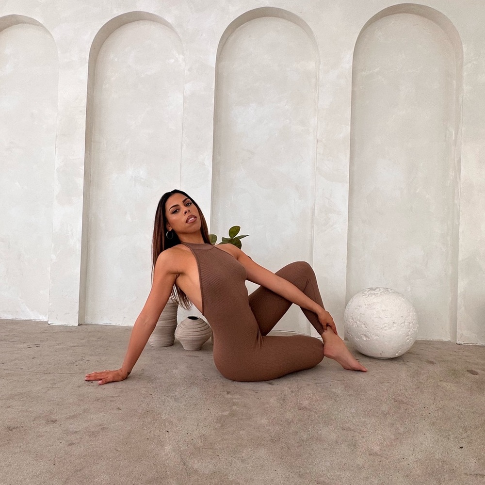Mocha Halter Jumpsuit